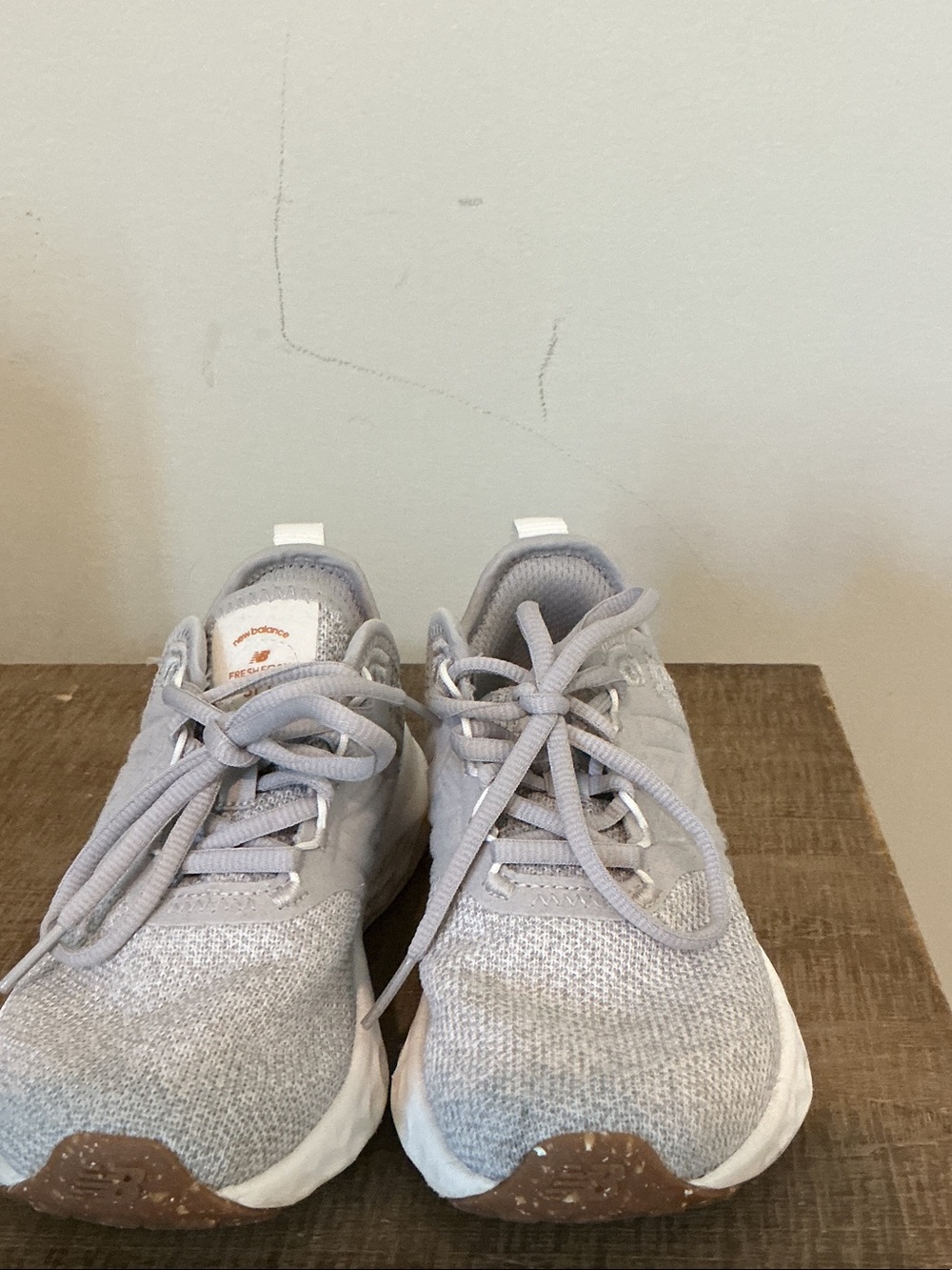 New Balance Kids Gray Knit Lace-Up Sneakers